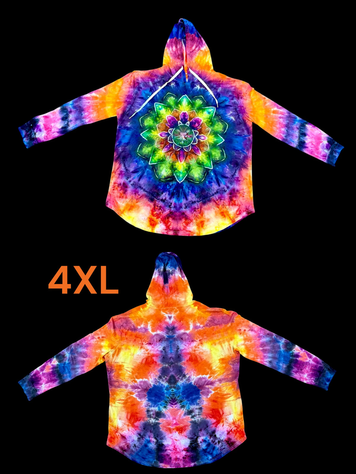 Psychedelic Lotus Portal Hooded Workout Long Sleeve Tee