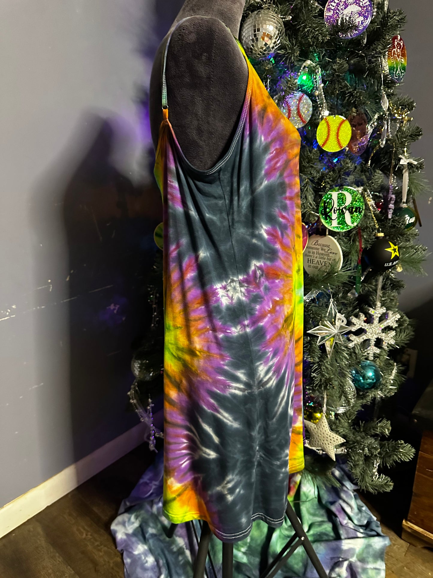 XXL “Sunspell Prism” Hand-Dyed Rayon Slip Dress