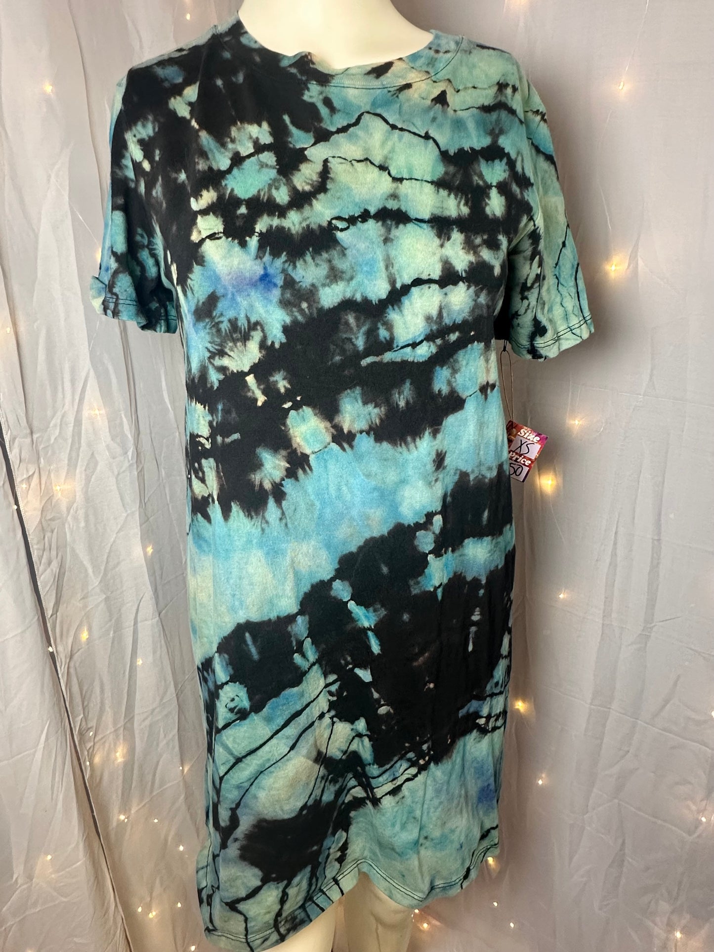 XS Electric Ocean T-Shirt Dress