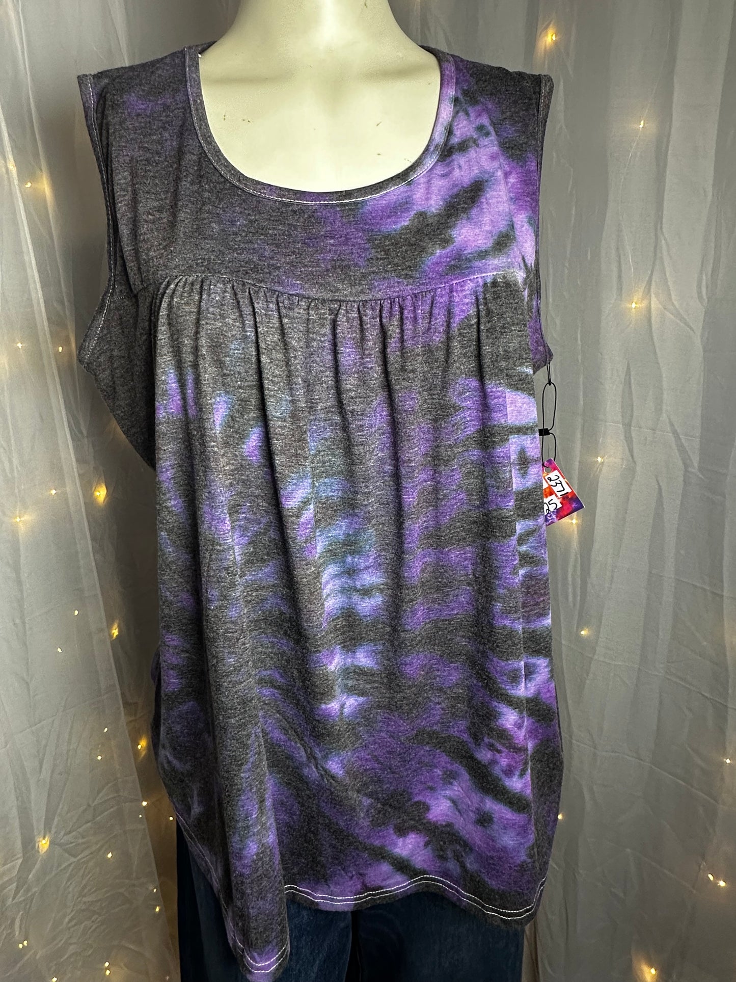 L/XL Amethyst Shadow Spiral Tank Top *upcycle*