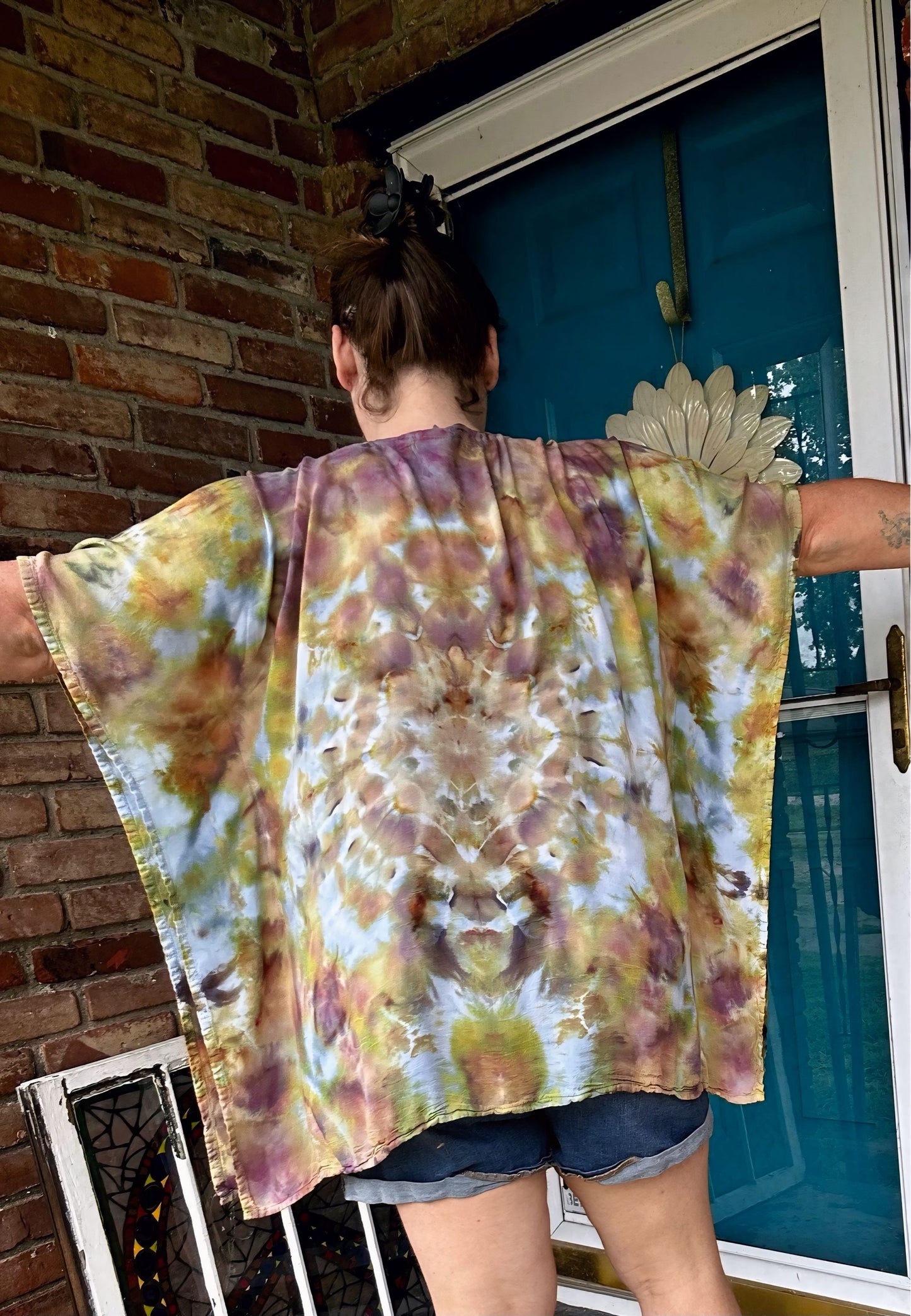 One Size Moss & Moonlight Kaftan Poncho