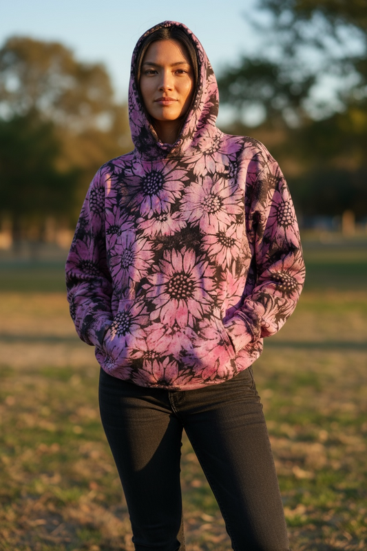 XL Sunflower Reverse Dye Hooded Sweatshirt