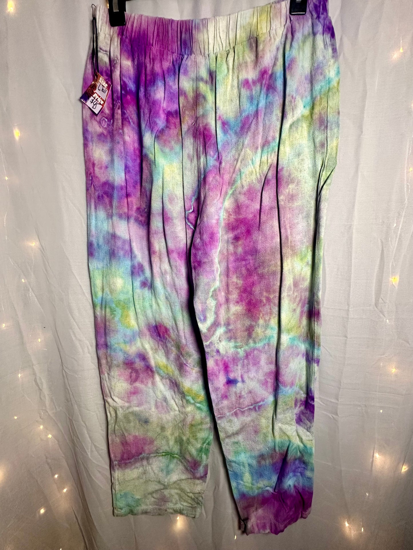 Youth XL Blushing Orchid Tie-Dye Cotton Pants *UPCYCLE*