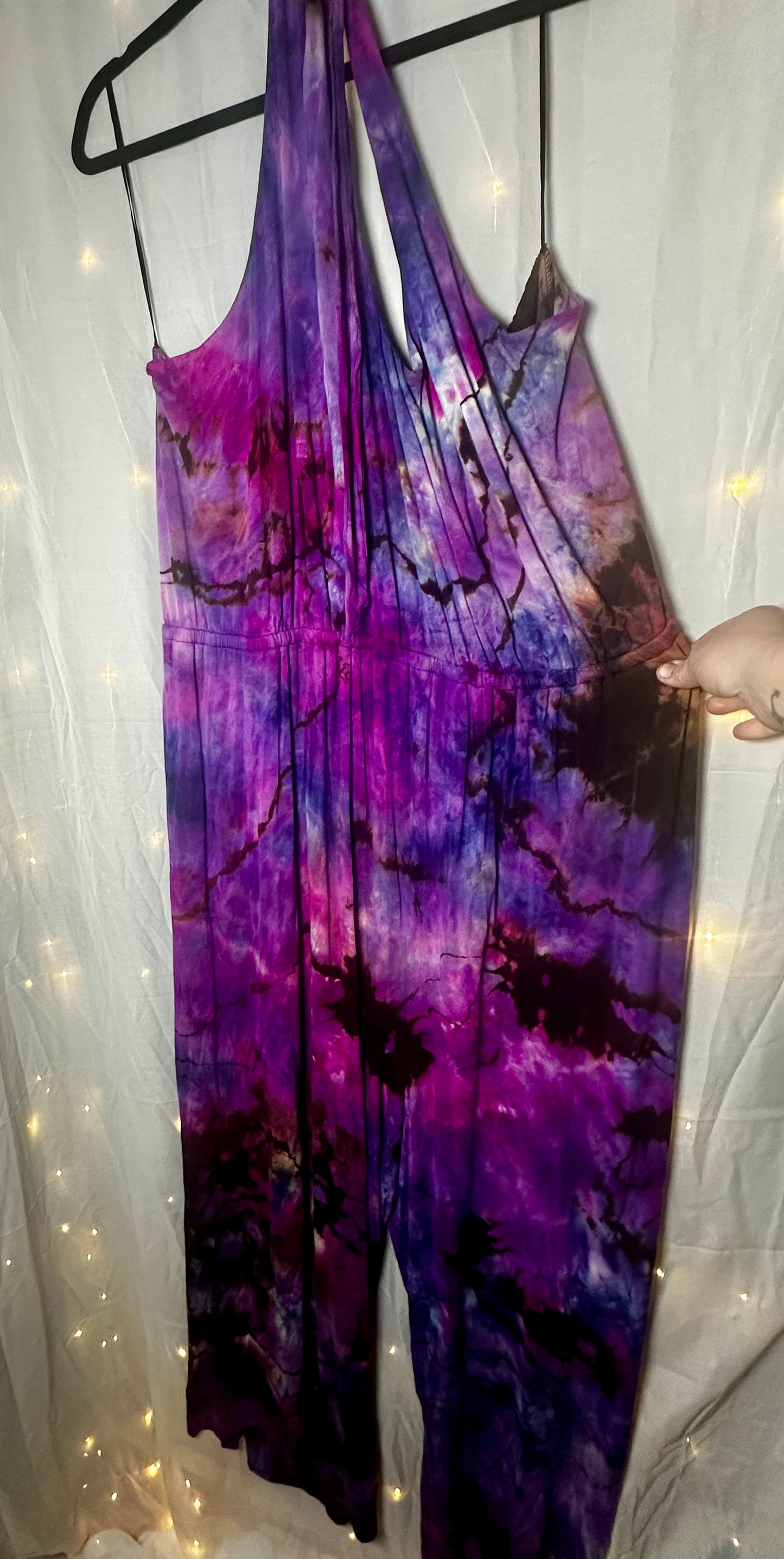 3X Starlit Amethyst Halter Jumpsuit