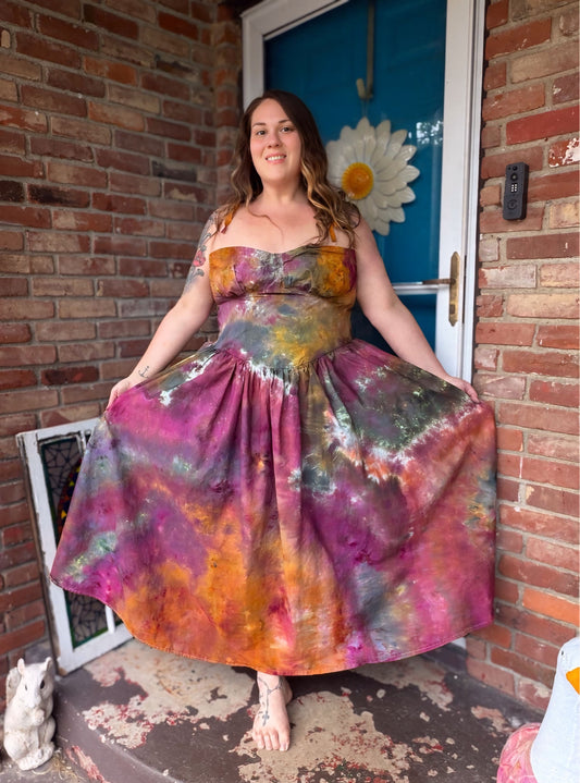 3X Enchanted Autumn Sunset Dress