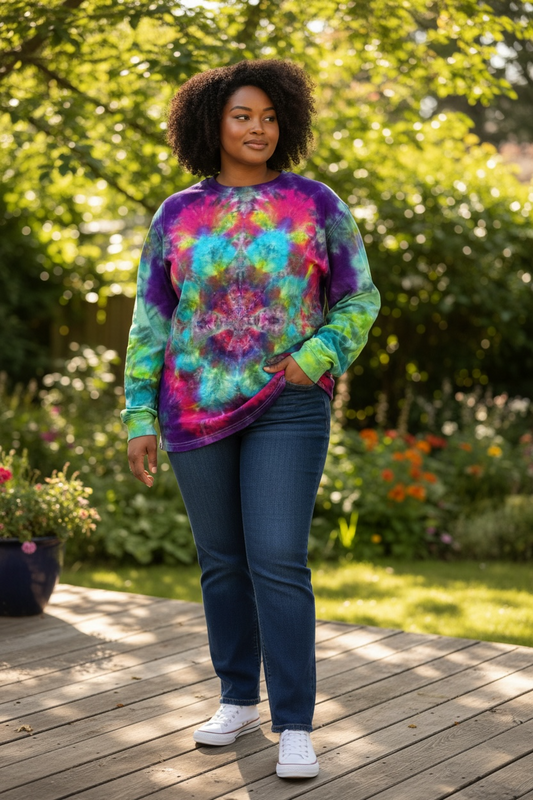 2XL Electric Eden Burst Long Sleeve Tee