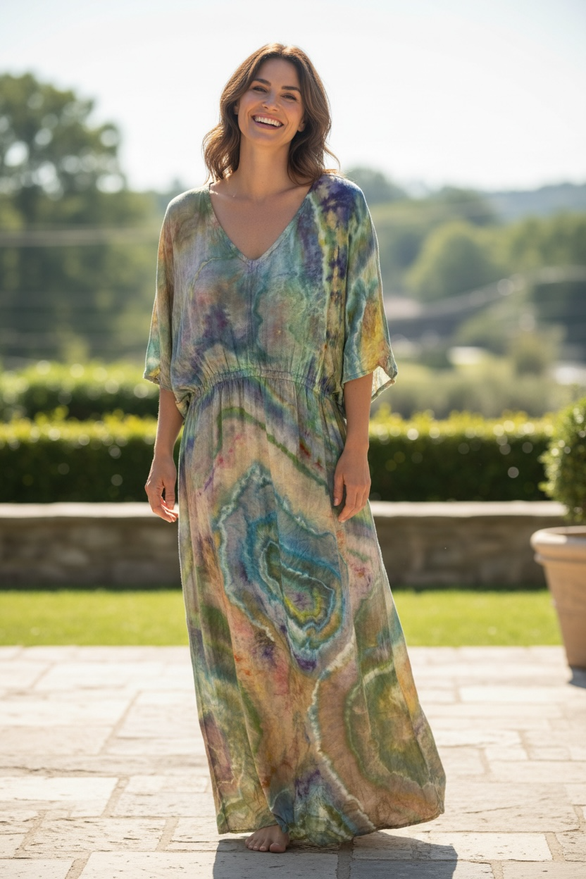 L/XL Iridescent Mother of Pearl Kaftan