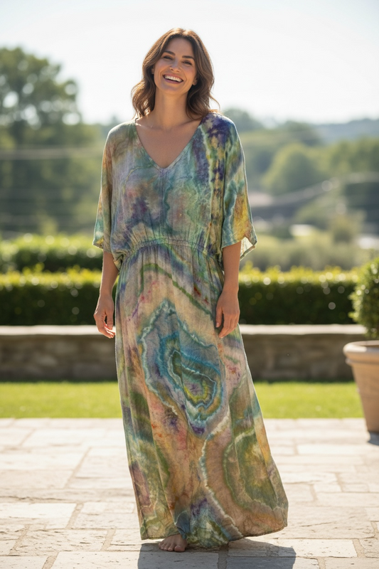 L/XL Iridescent Mother of Pearl Kaftan