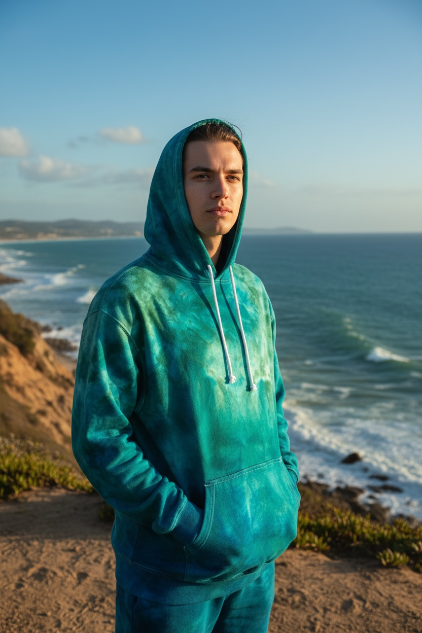 Large “Riptide” Ice Dye Hoodie