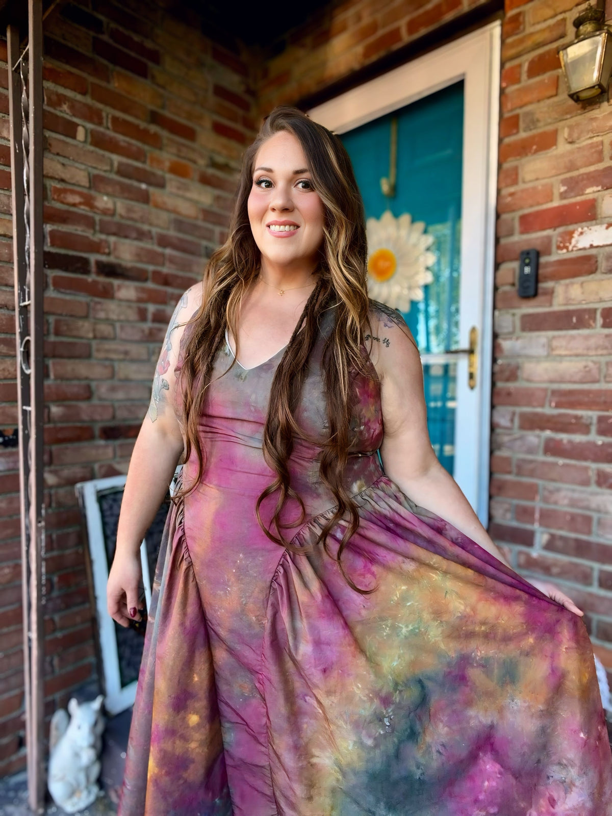 3X Autumn Galaxy Halter Midi Dress