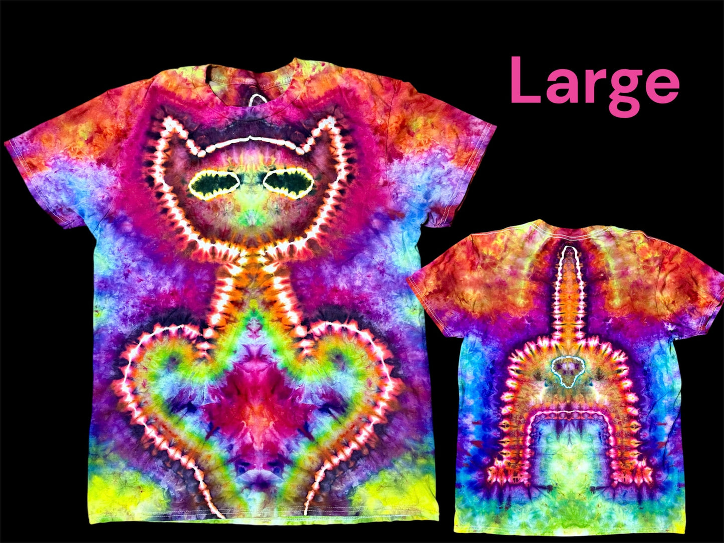 Large Electric Rainbow Purrfectly Cheeky Kitty Tee