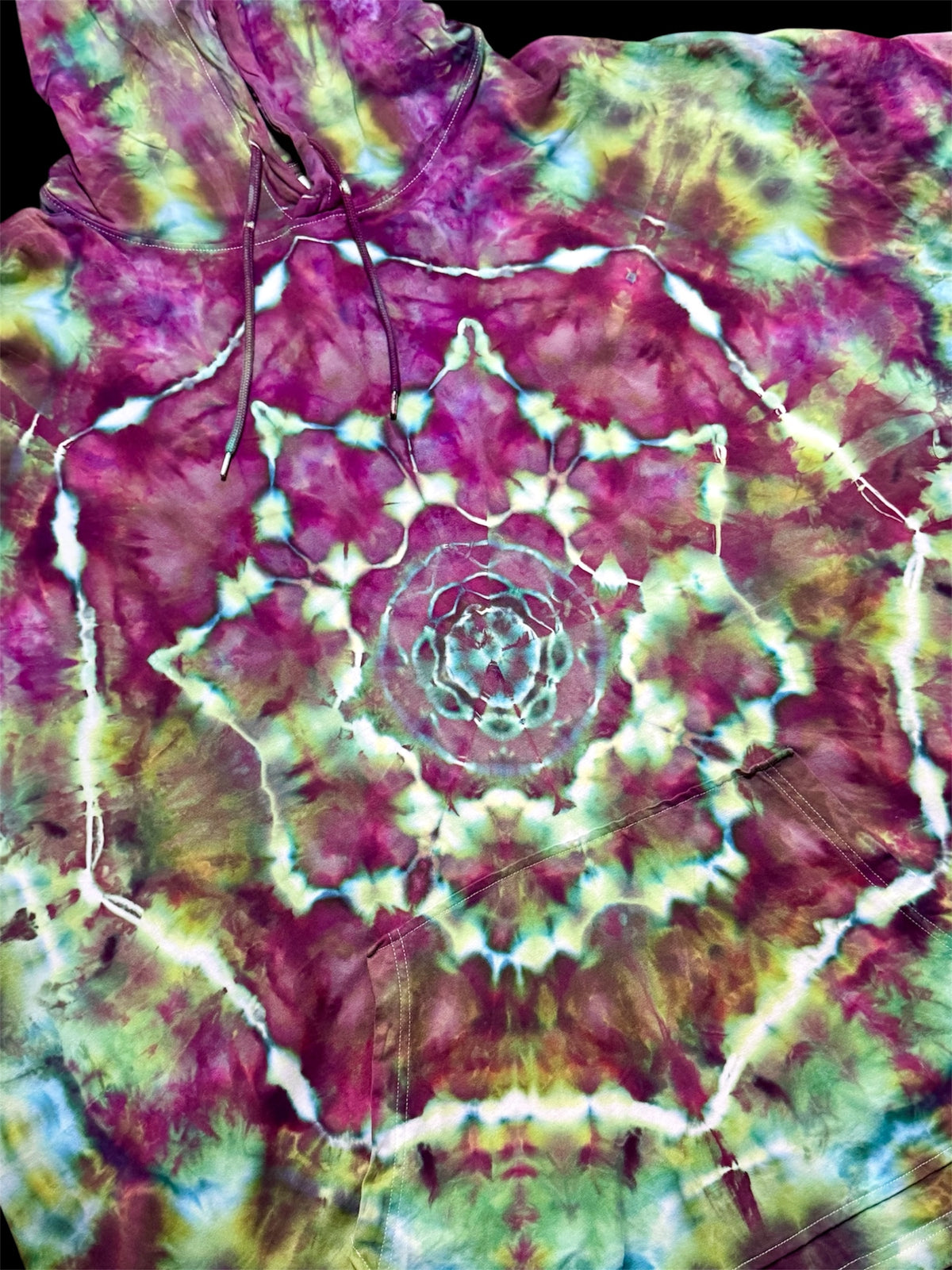 5XL Mystic Kaleidoscope Long Sleeve Hooded Shirt