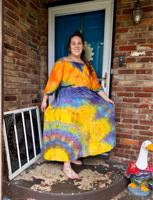 4X Golden Sunflower Skies Torrid Two-Piece Set