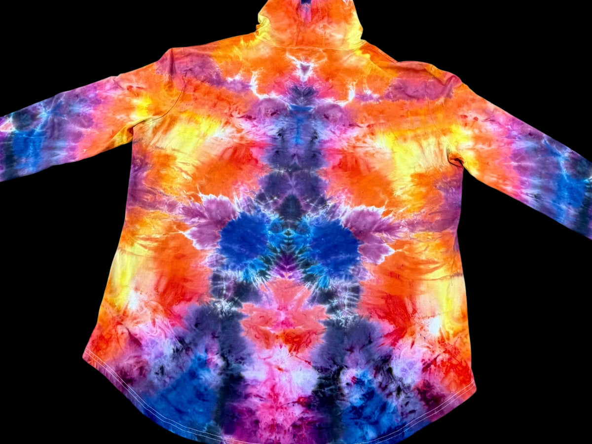 Psychedelic Lotus Portal Hooded Workout Long Sleeve Tee