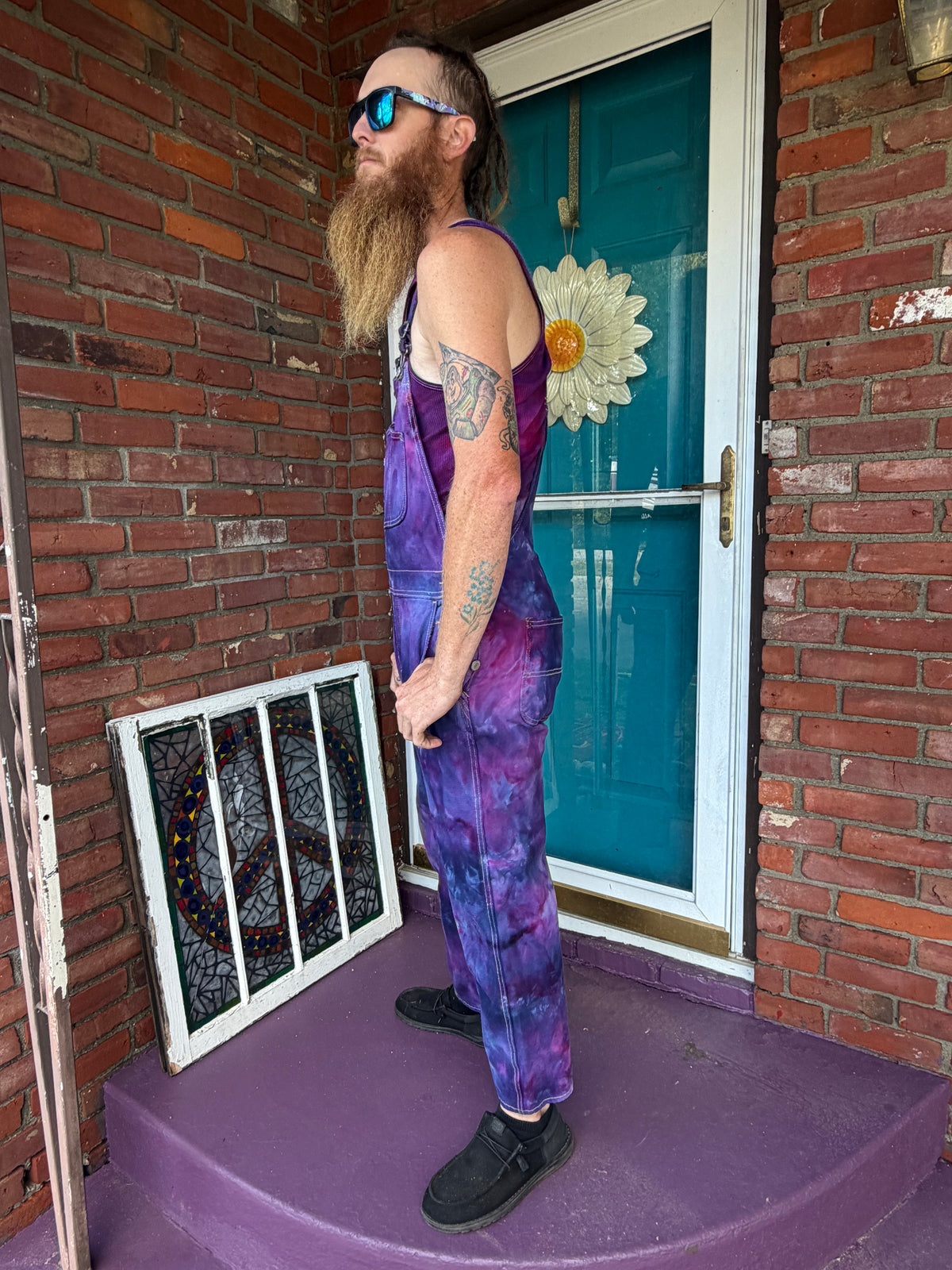Women’s Size 6 Amethyst Aura Overalls *upcycle*