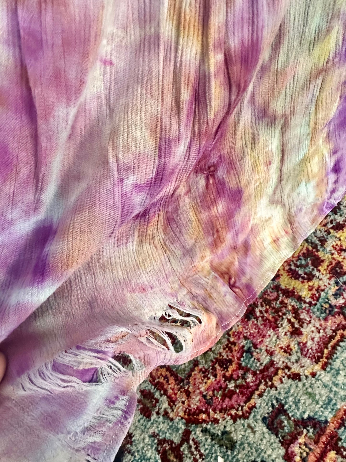 *Damaged* XXL Lavender Daydream Flowy Skirt & Sherbert Crochet Coverup/Oversized Crop Top