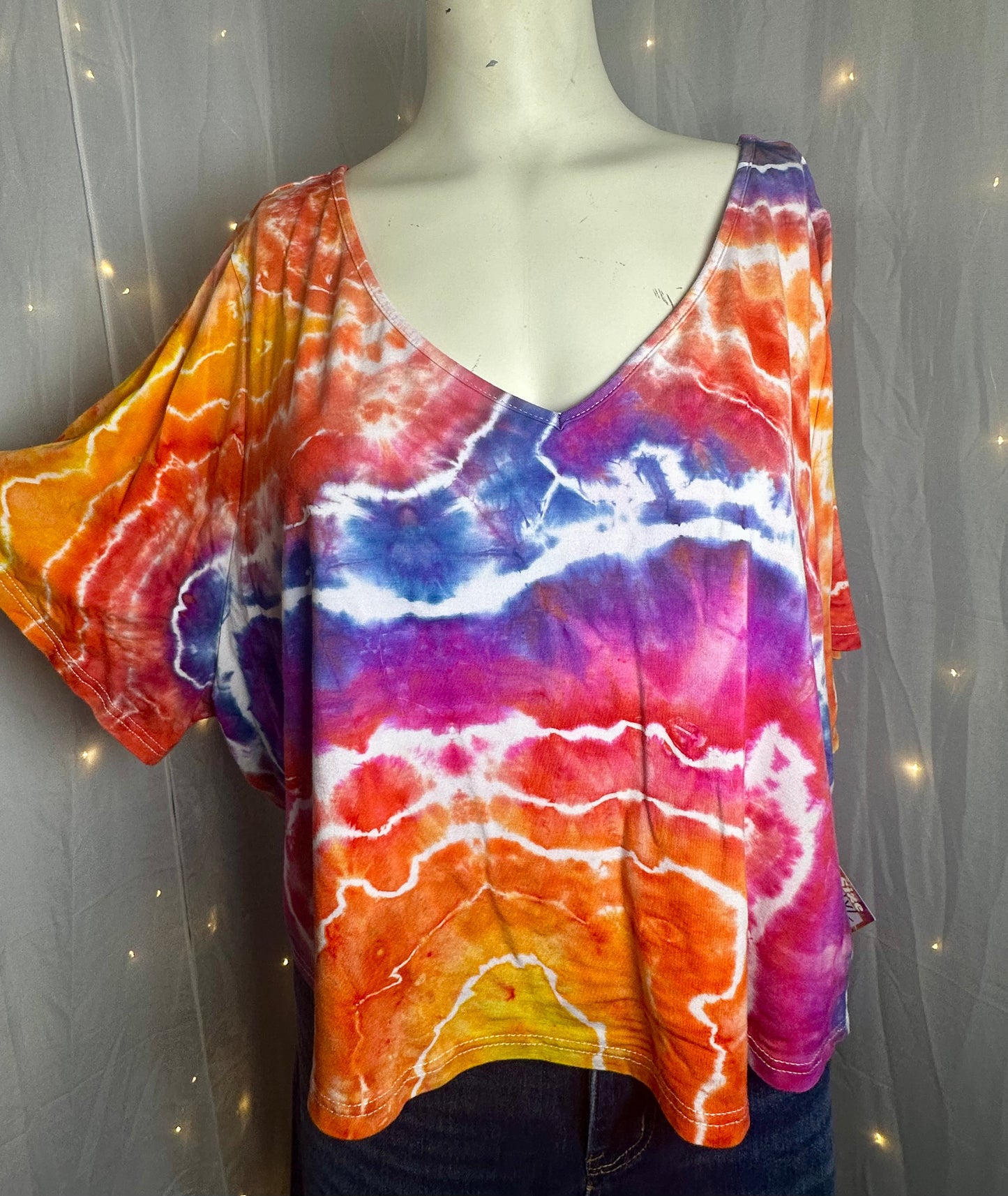 4XL Electric Sunset Geode Crop Top