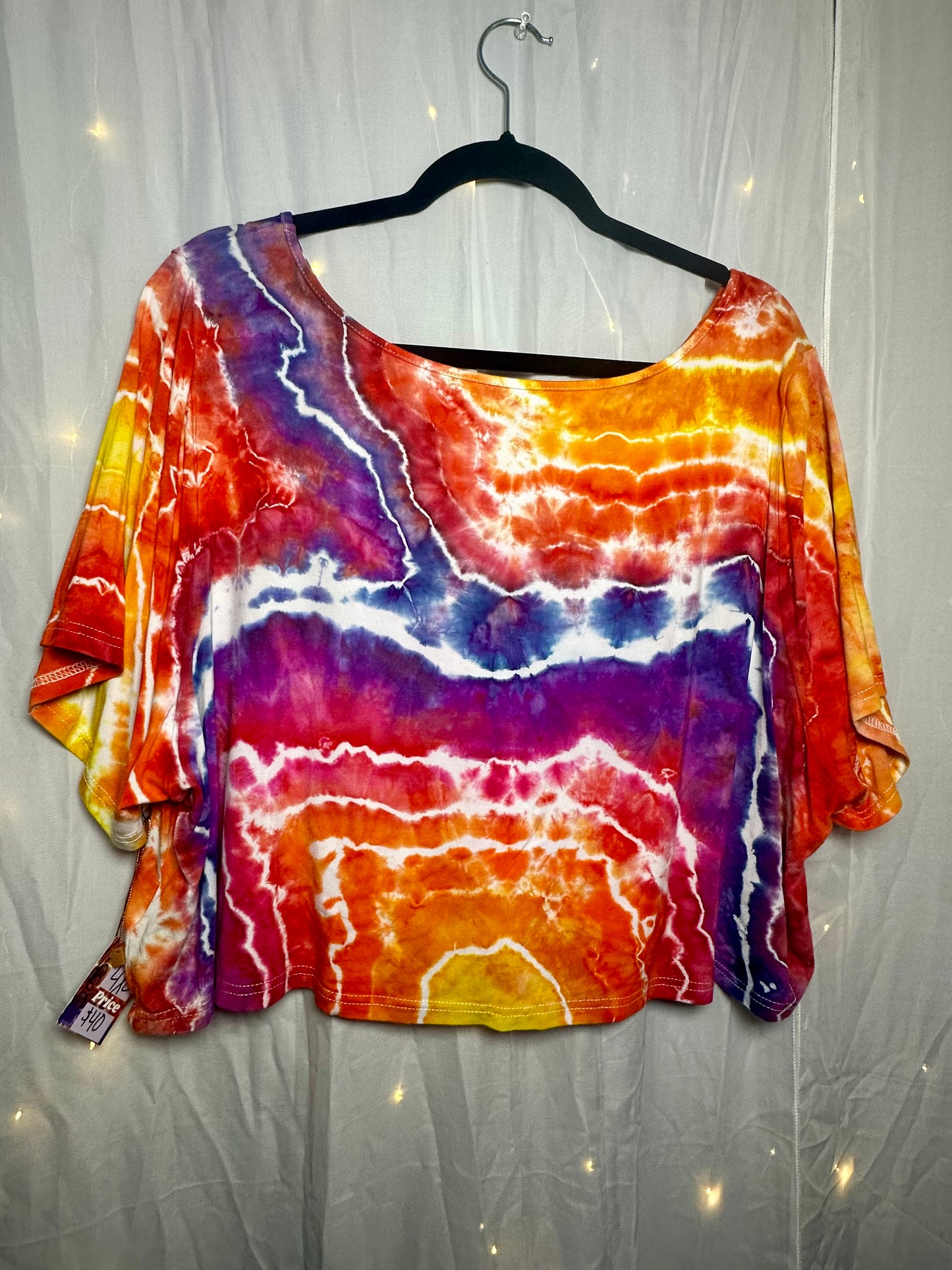 4XL Electric Sunset Geode Crop Top