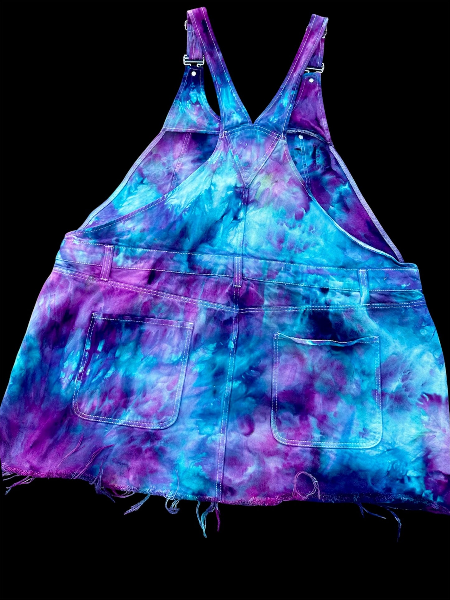 3X Ultraviolet Dream Denim Mini Overalls