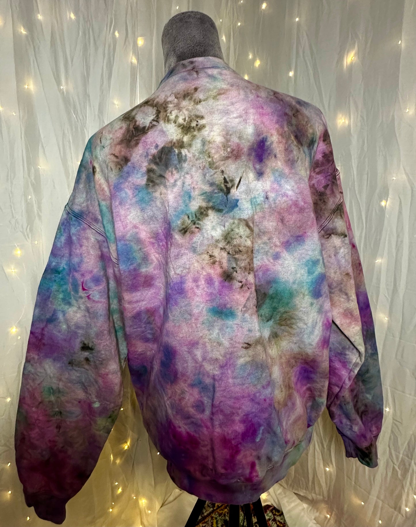 Large Galaxy Smoke Reverse Dyed Crewneck Sweatshirt