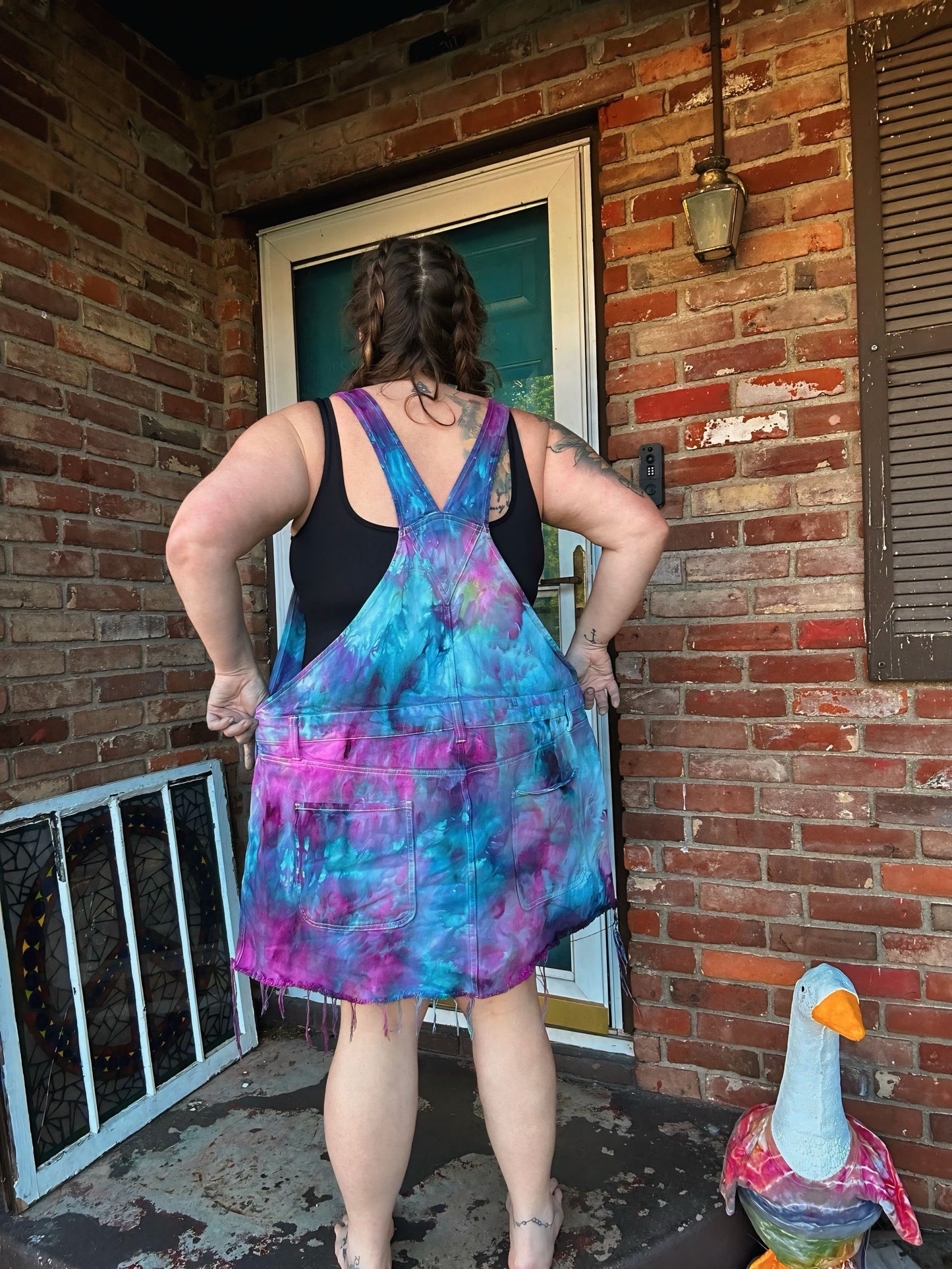 3X Ultraviolet Dream Denim Mini Overalls
