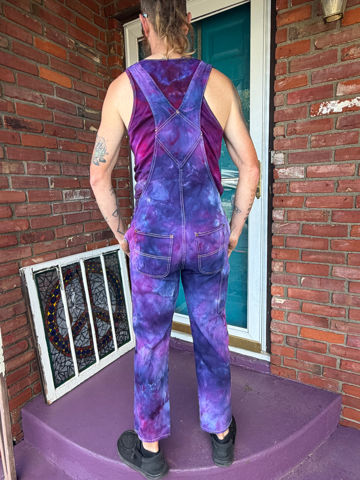 Women’s Size 6 Amethyst Aura Overalls *upcycle*