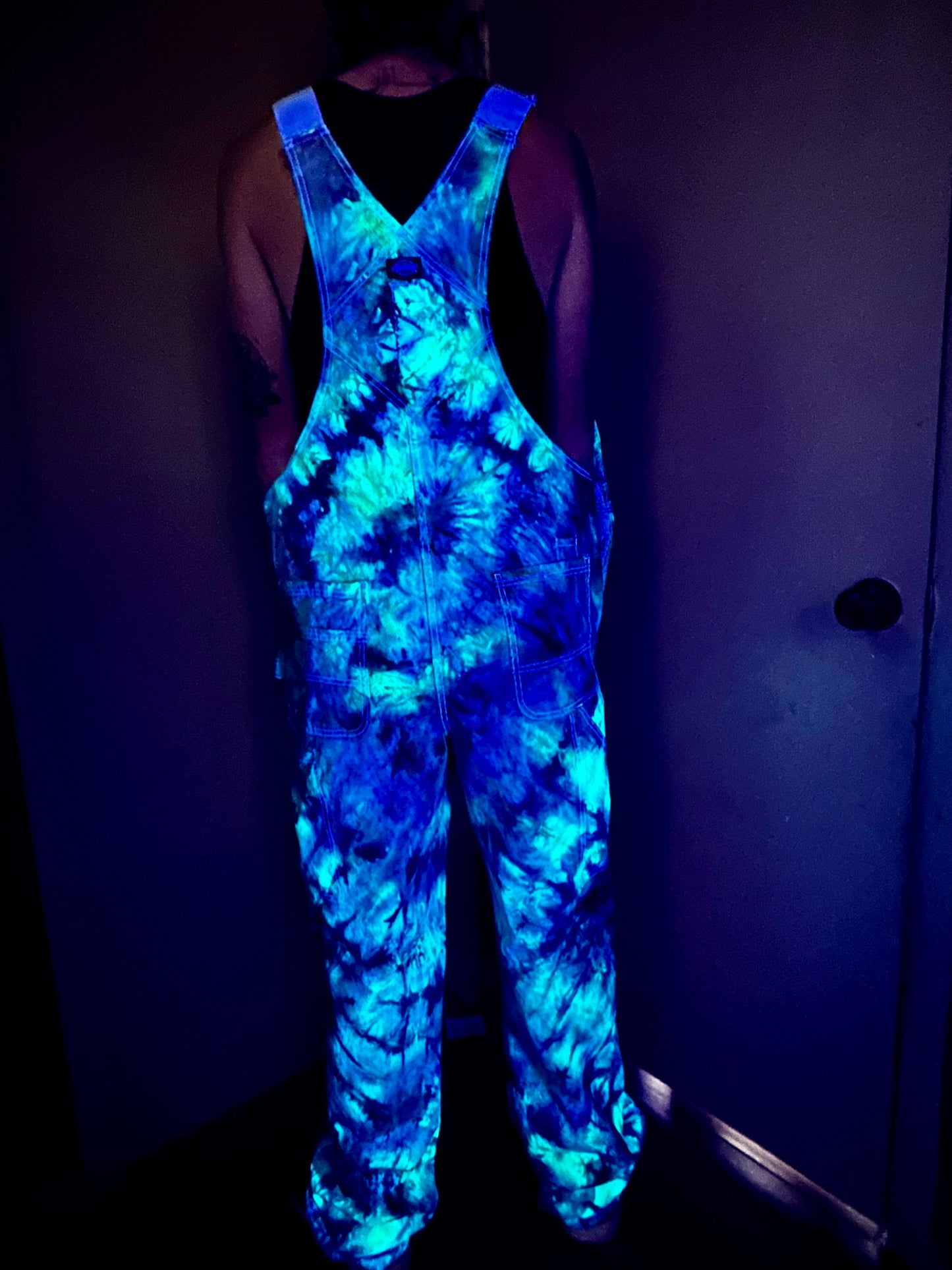 36x34 Alien Lagoon Dickies Overalls *UV Reactive*