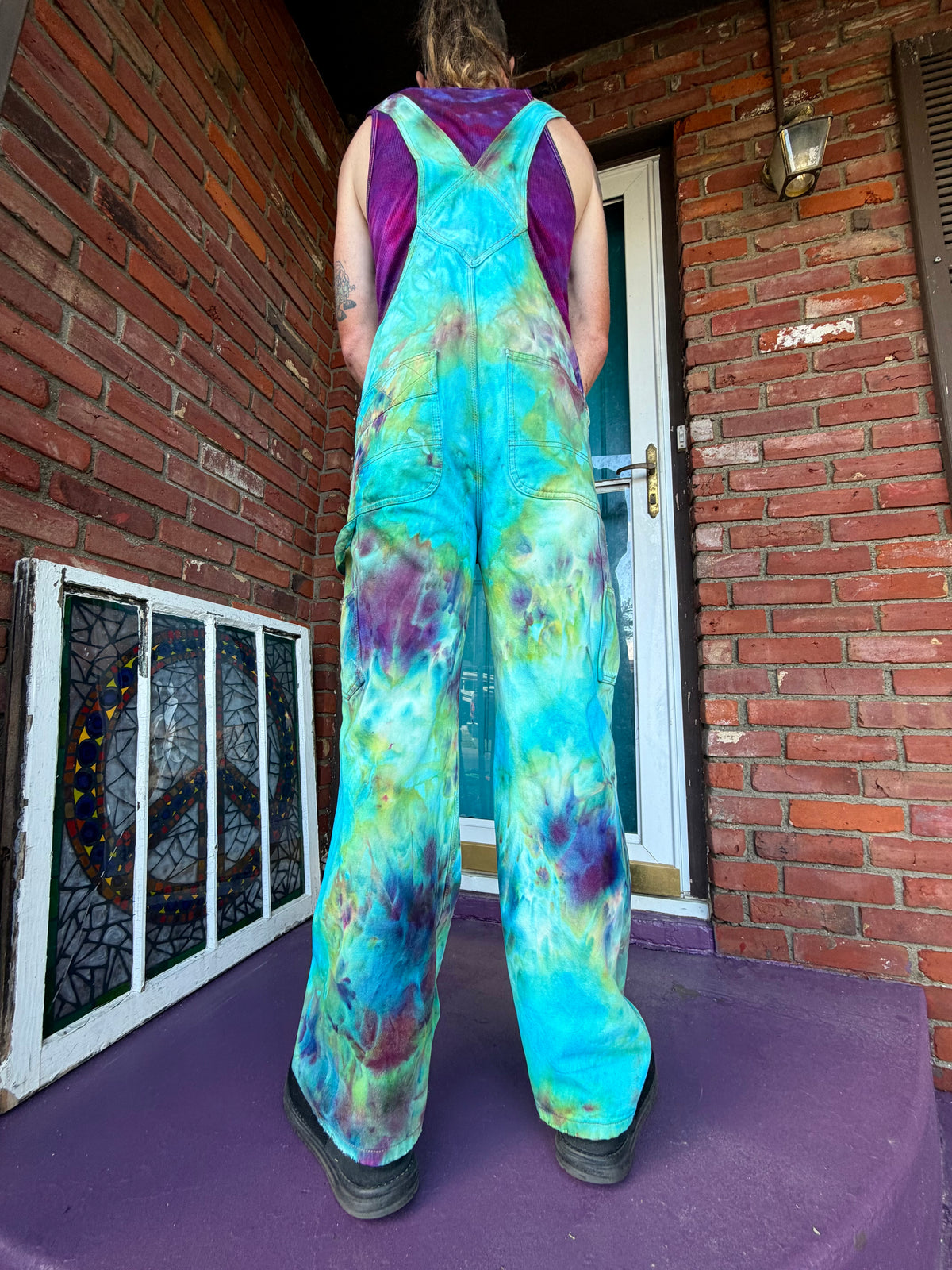 Small Groovy Grunge Overall Bibs – Hand-Dyed BDG Utility Overalls