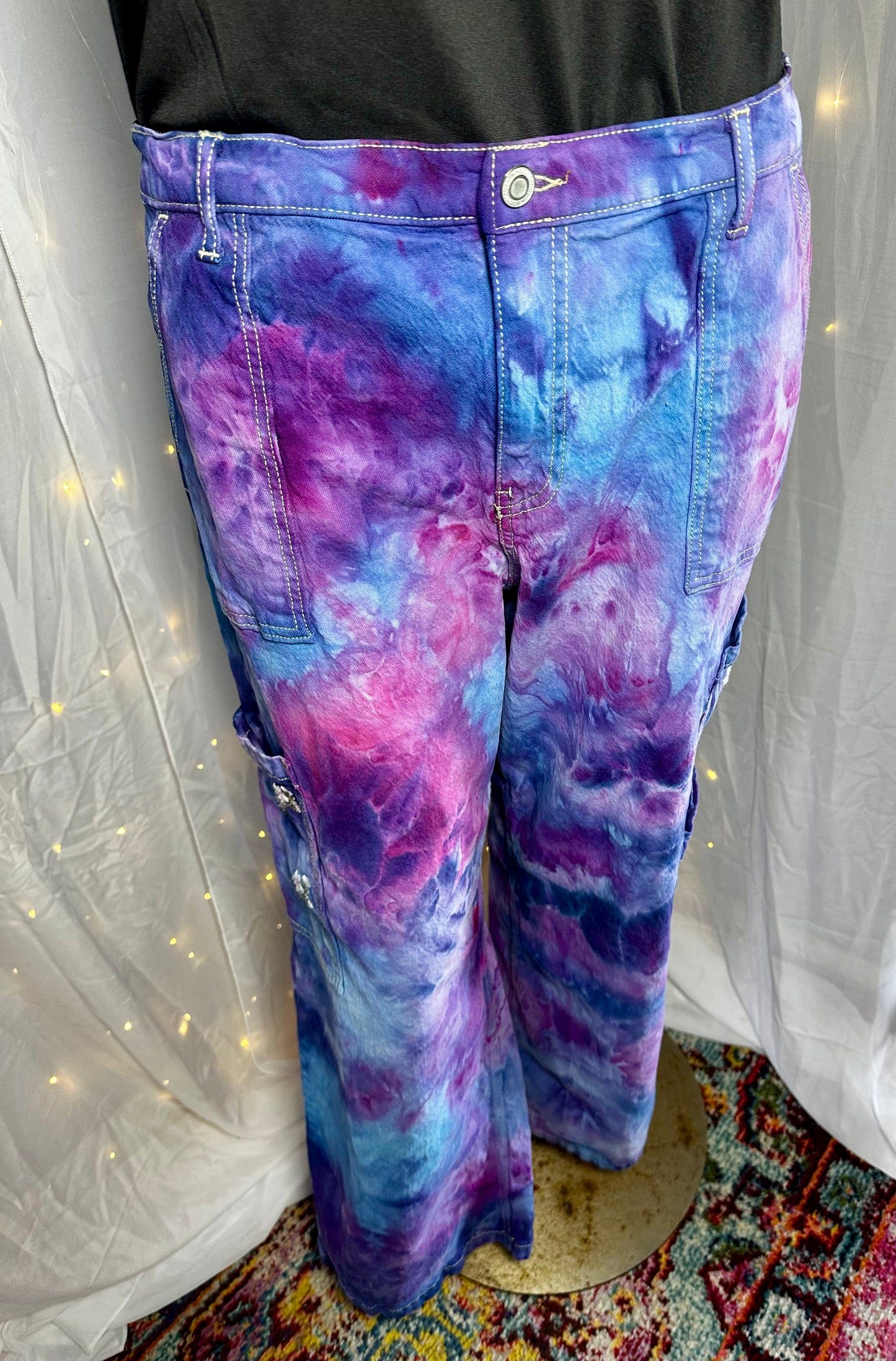 Large Cosmic Cloud Cargo Denim Pants