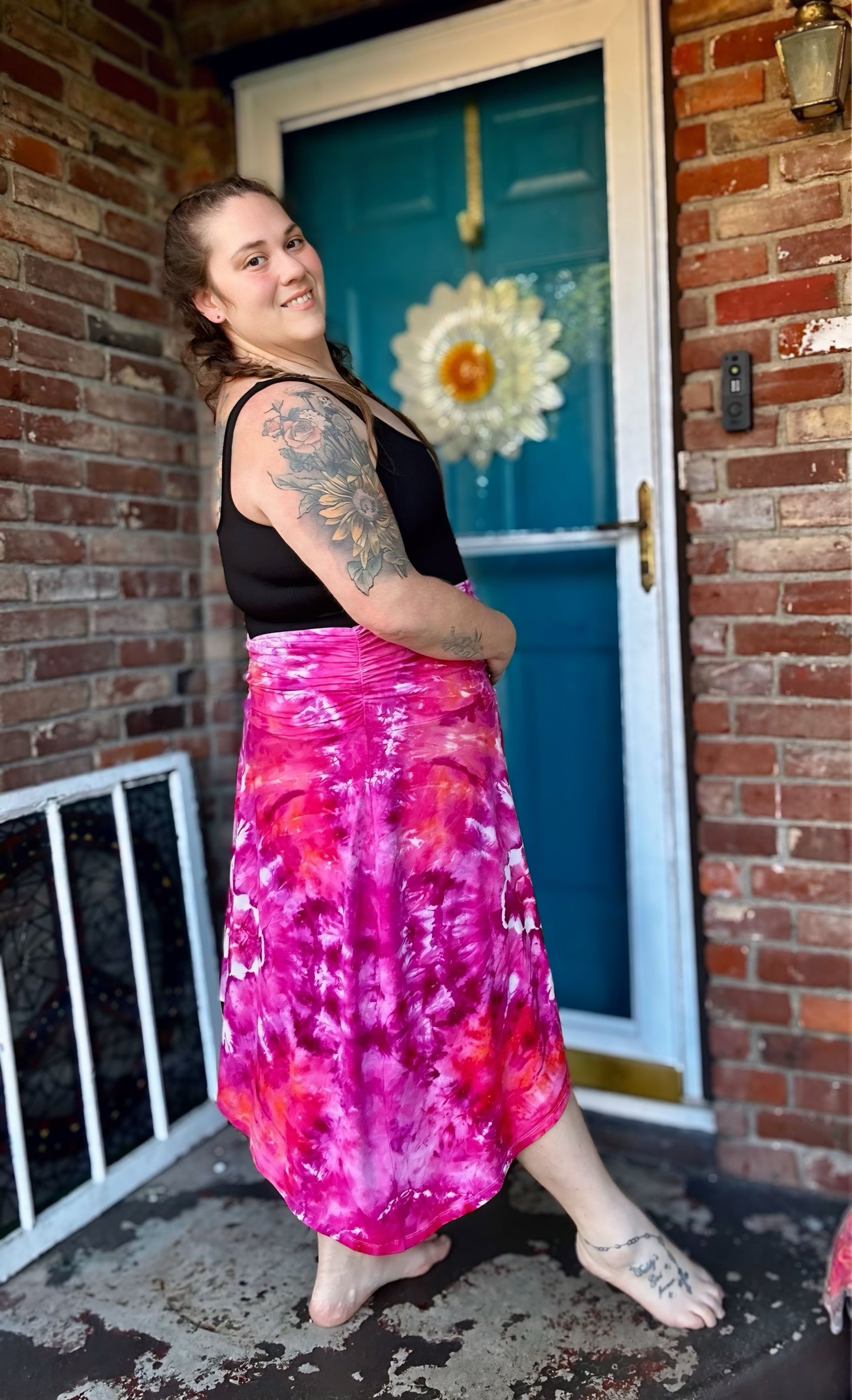 2X  Hibiscus Haze Asymmetrical Skirt