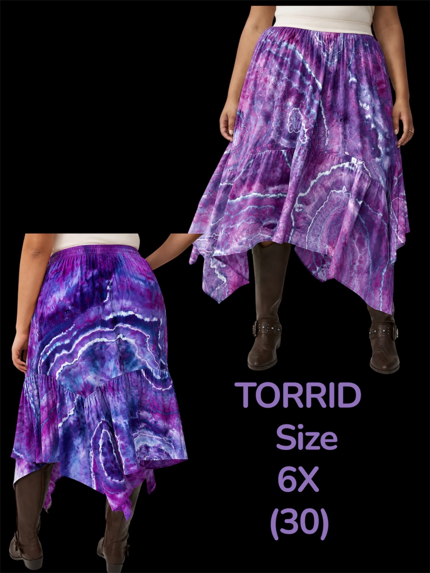 Torrid 6X (30) Amethyst Cascade Skirt