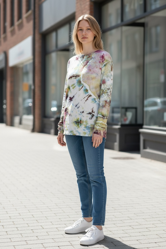 Small Plum Crazy Lace Agate Long Sleeve Tee