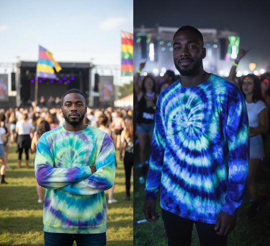 3XL Blacklight Blue Surge Spiral Long Sleeve Tee