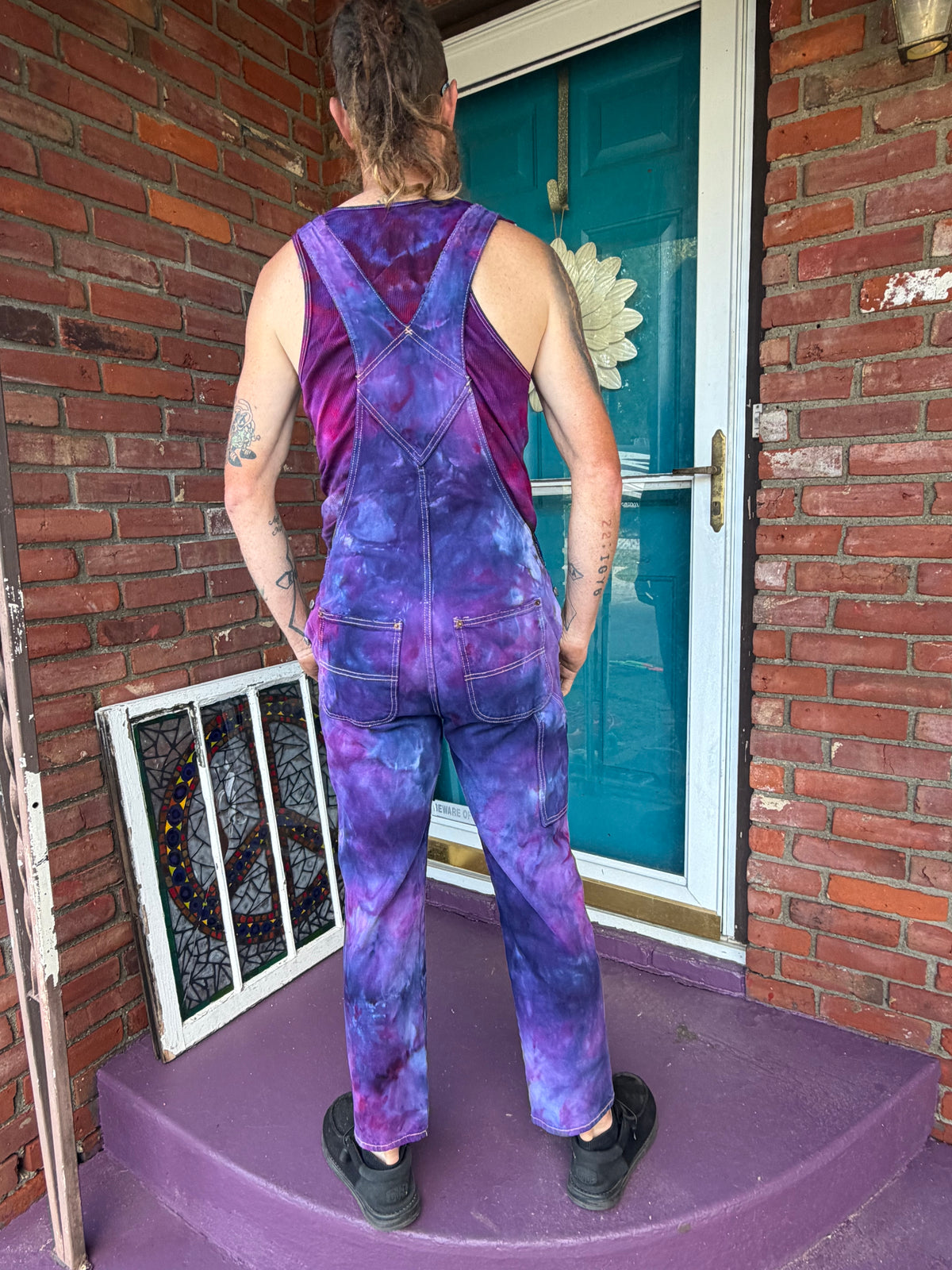Women’s Size 6 Amethyst Aura Overalls *upcycle*