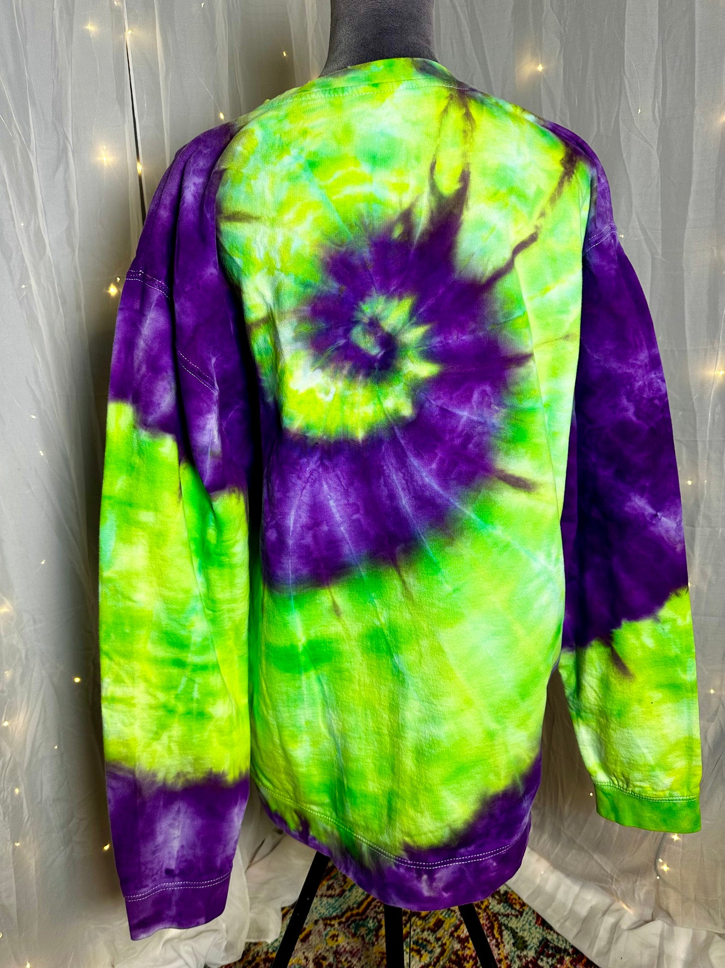 XL Neon Electric Forest Crewneck Sweatshirt