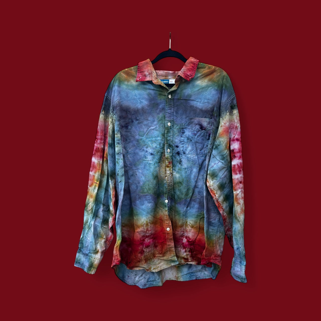 2XL Rustic Rainbow Mandala Oxford Dress shirt