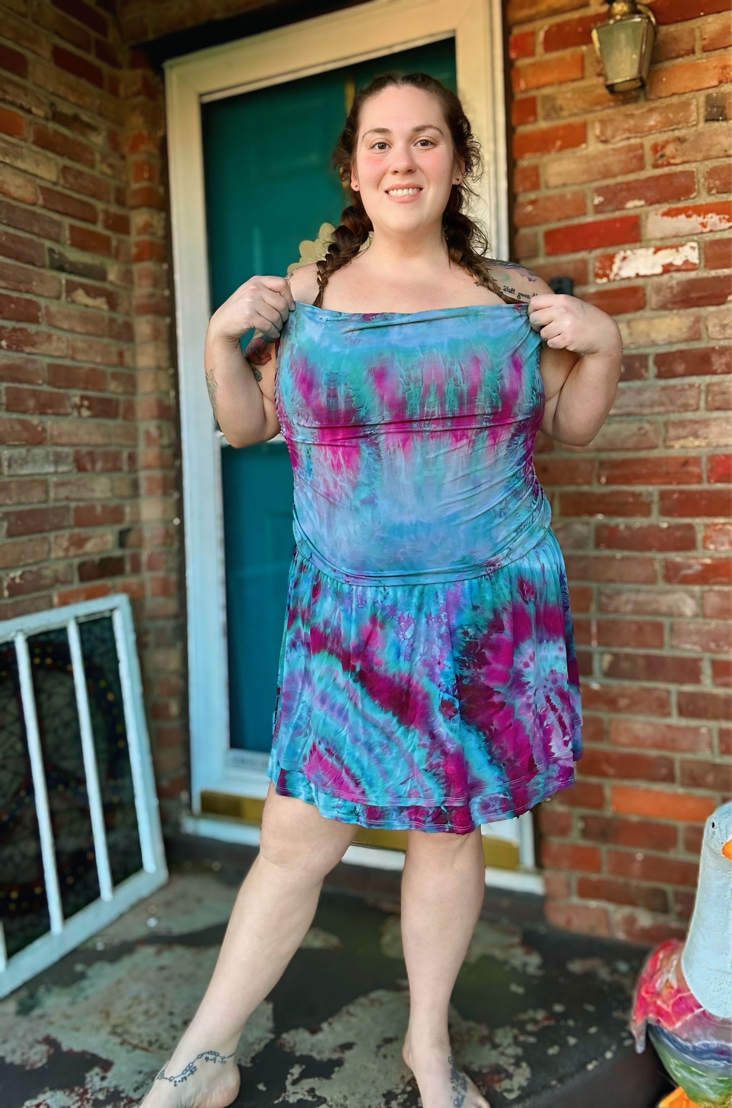 3X Tropical Mirage Romper