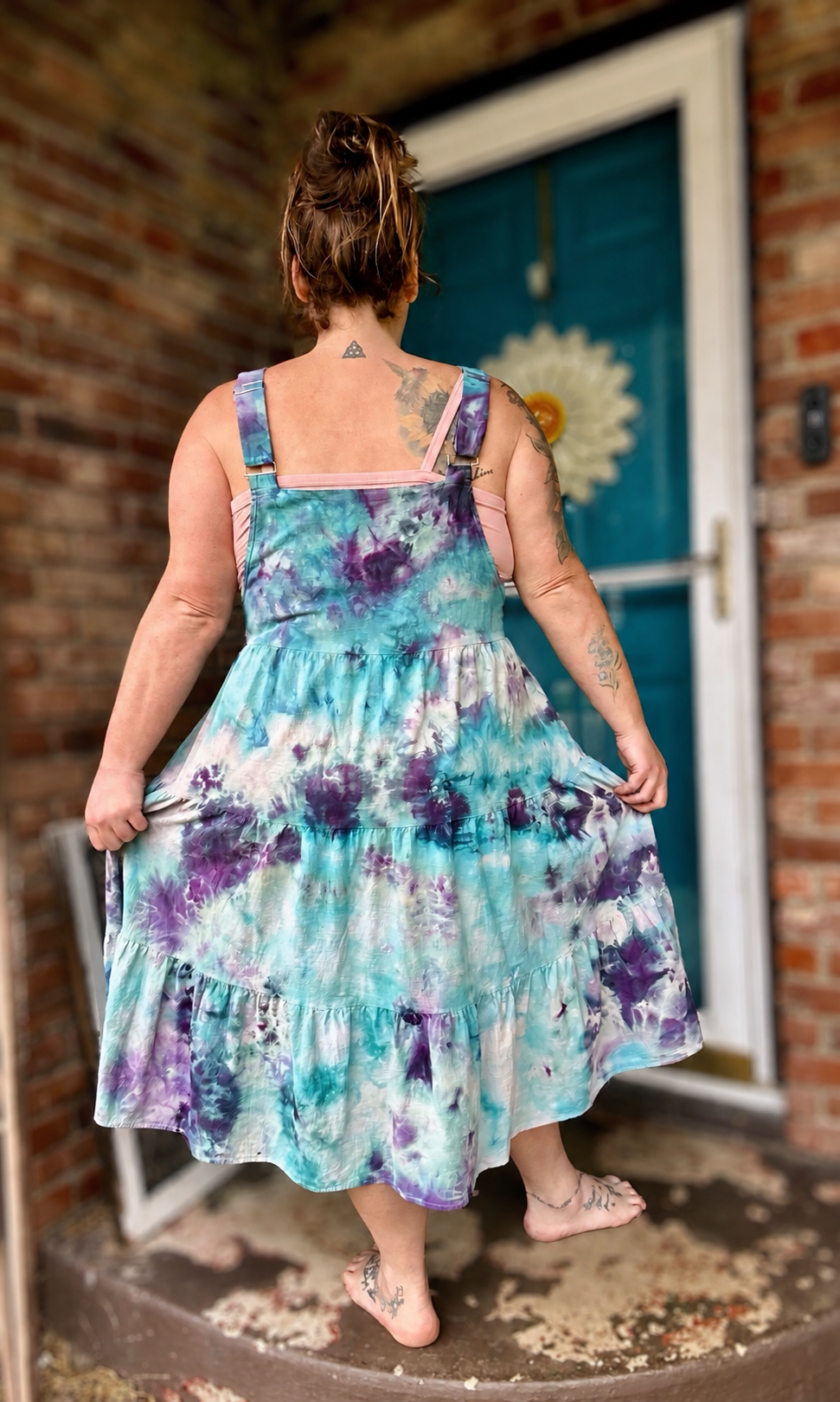 3X Dreamy Nights Twilight Cotton Bib Dress