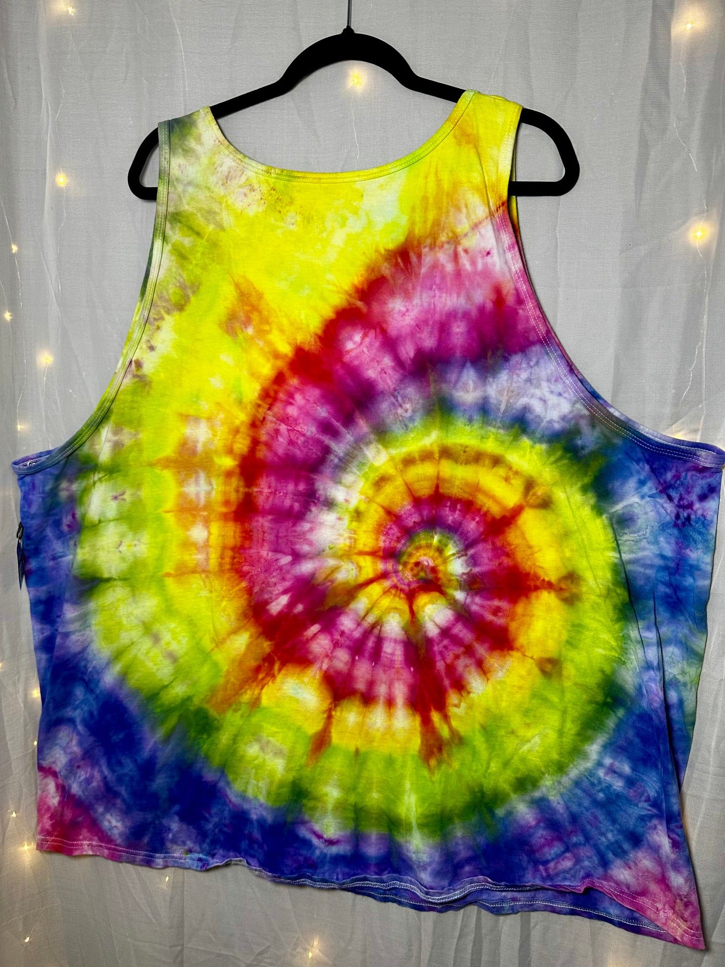 4XL Electric Rainbow Spiral Tank Top