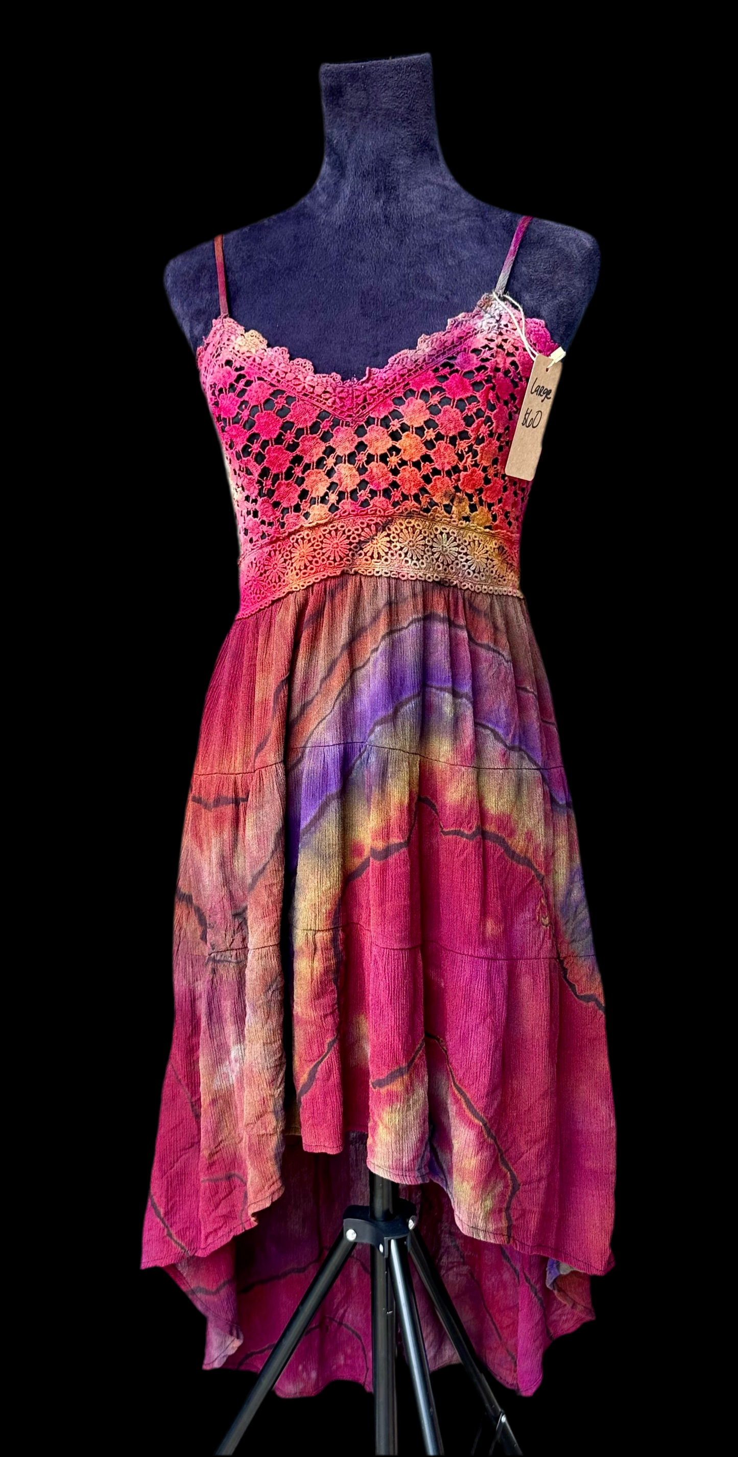 Large Rainbow High-Low Dress