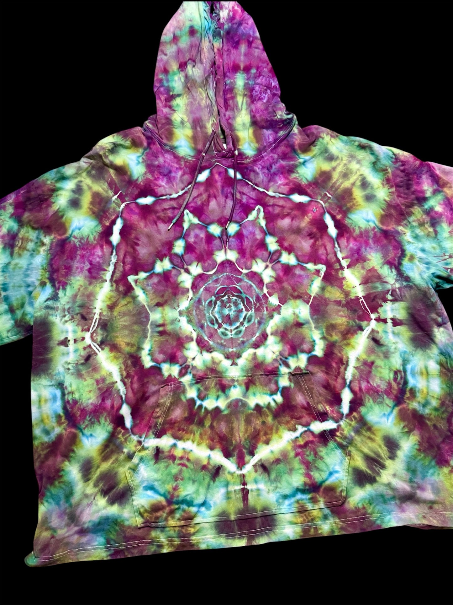 5XL Mystic Kaleidoscope Long Sleeve Hooded Shirt