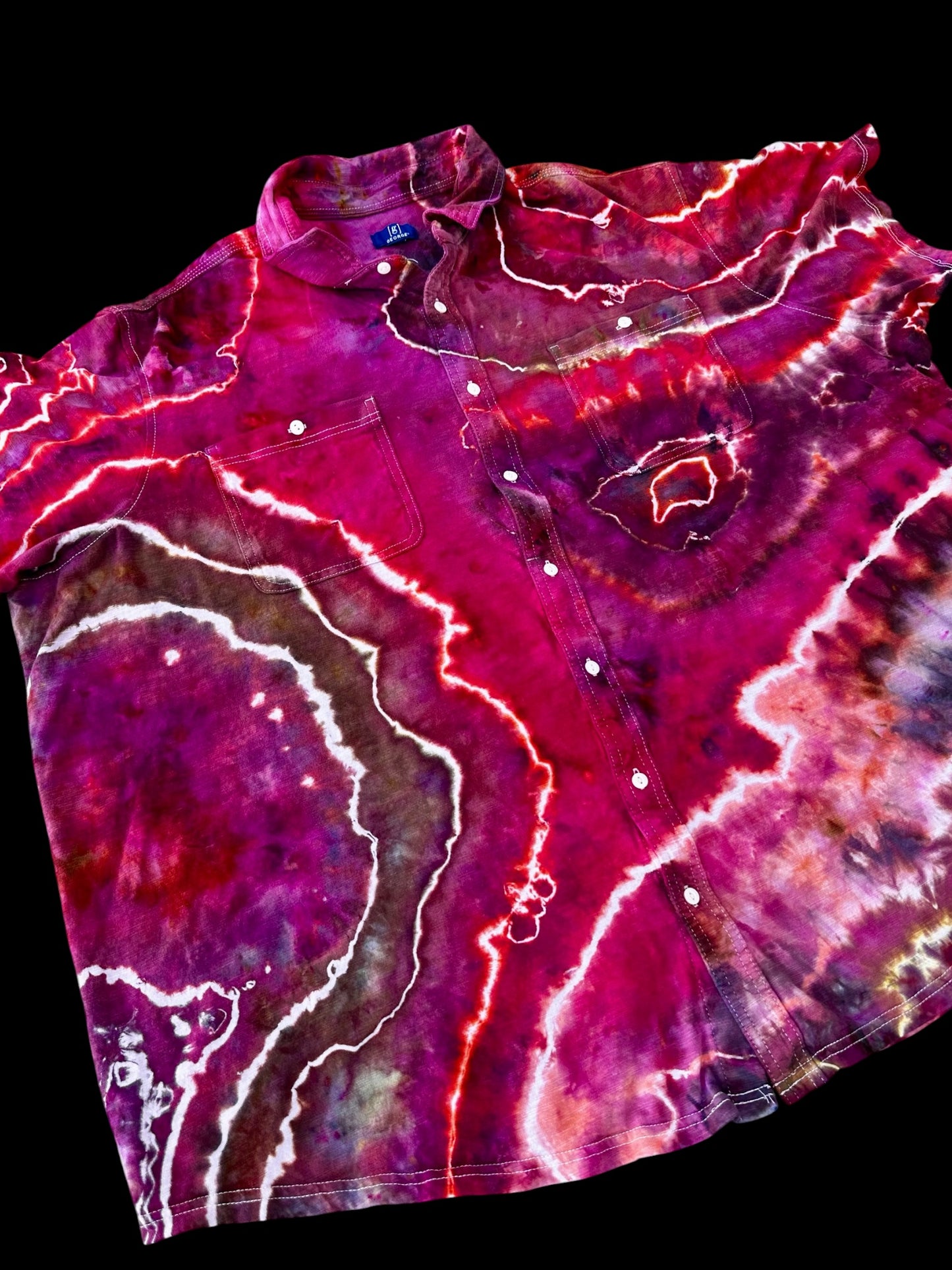 4XL Molten Garnet Button Down