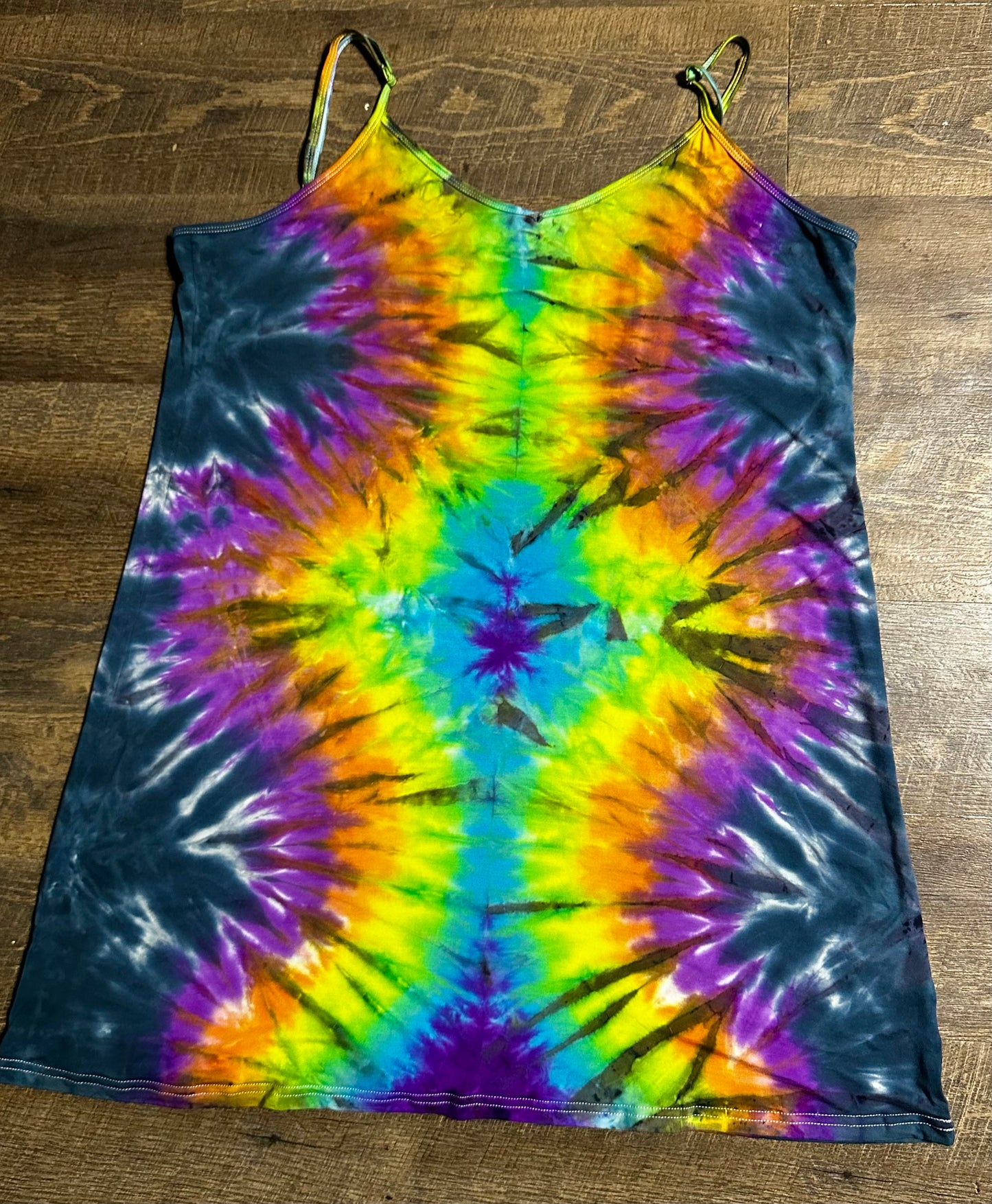 XXL “Sunspell Prism” Hand-Dyed Rayon Slip Dress