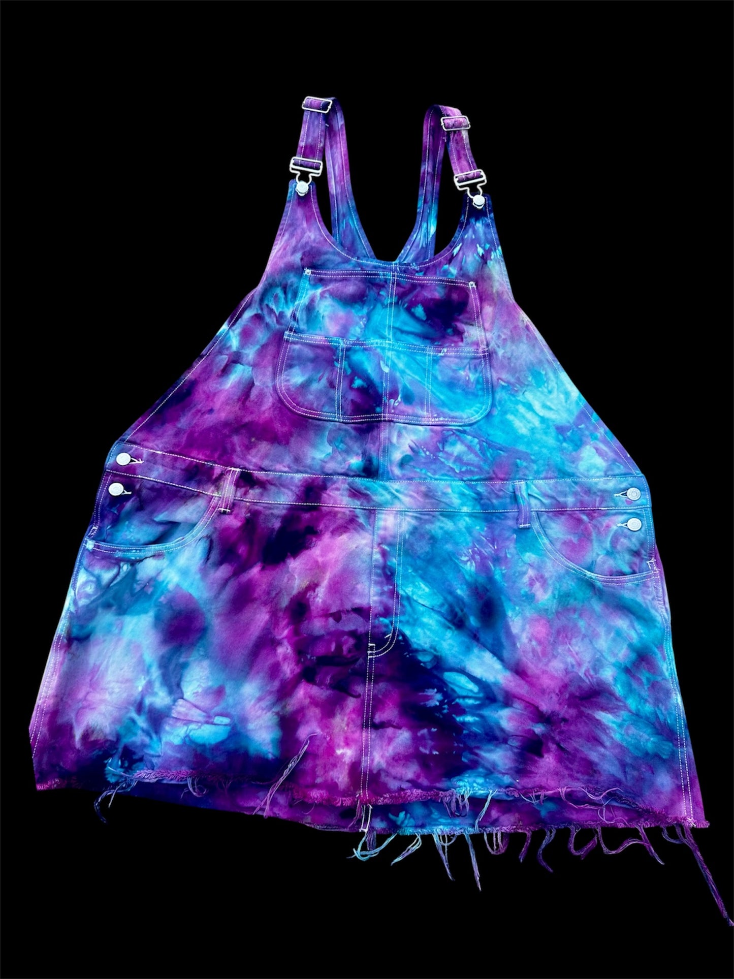 3X Ultraviolet Dream Denim Mini Overalls