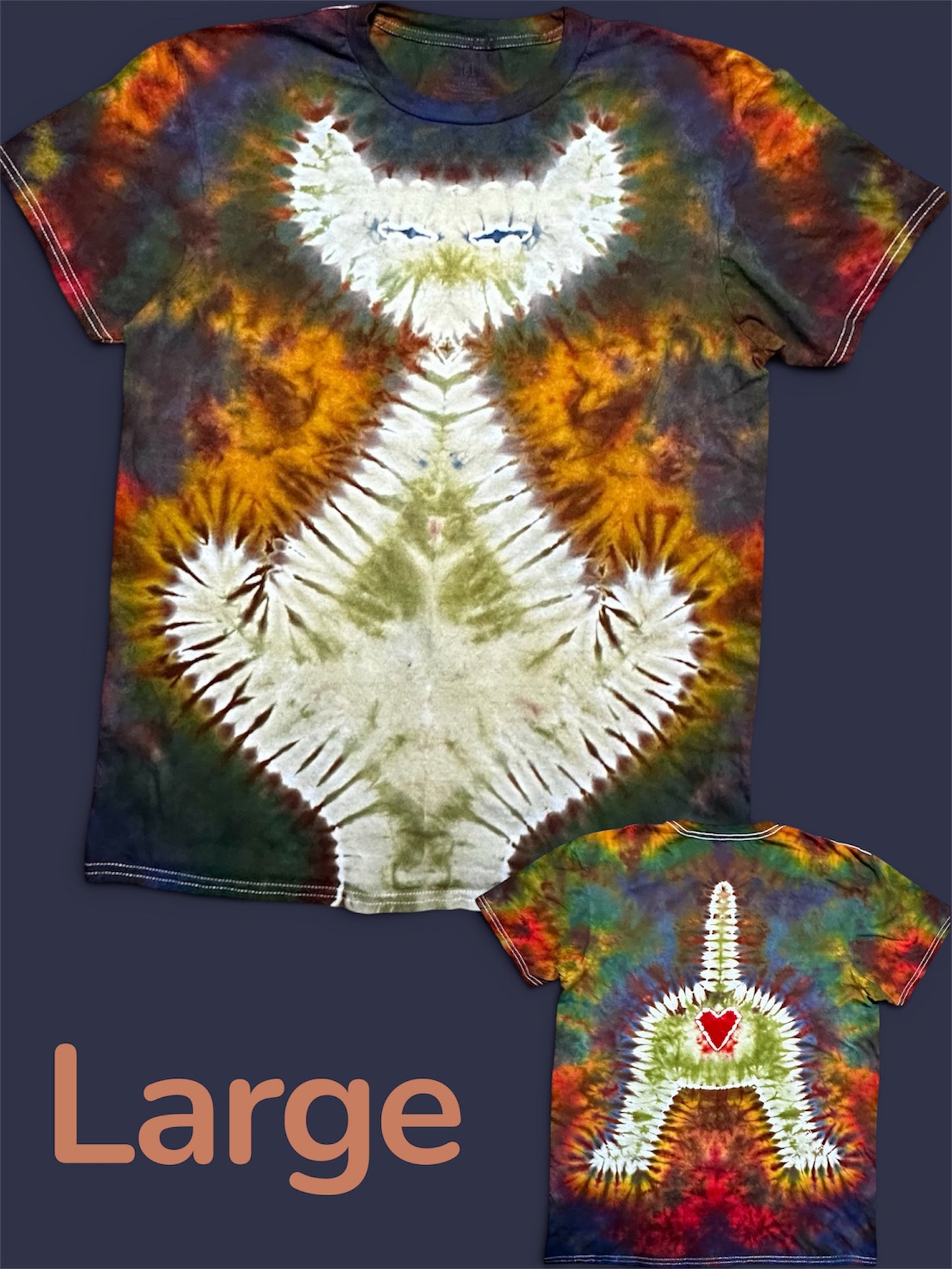 Large Rustic Rainbow Forest Cat Tee