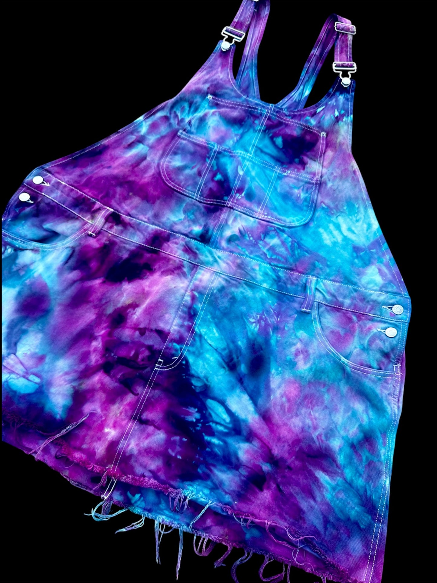 3X Ultraviolet Dream Denim Mini Overalls