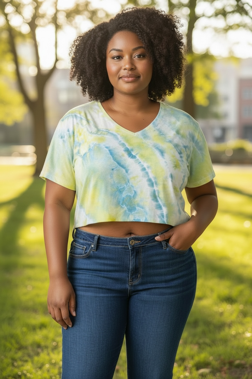 4XL Citrus Cloud Crop Top