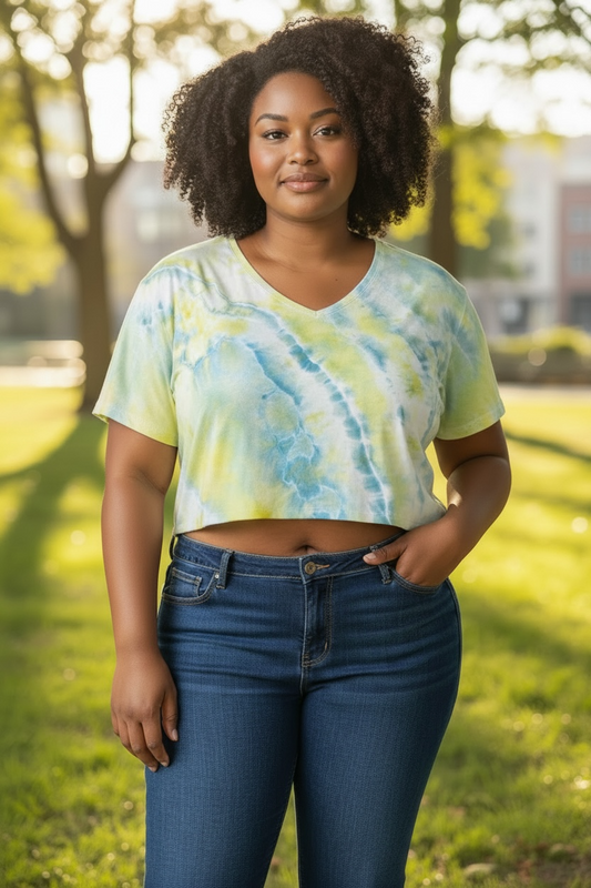 4XL Citrus Cloud Crop Top