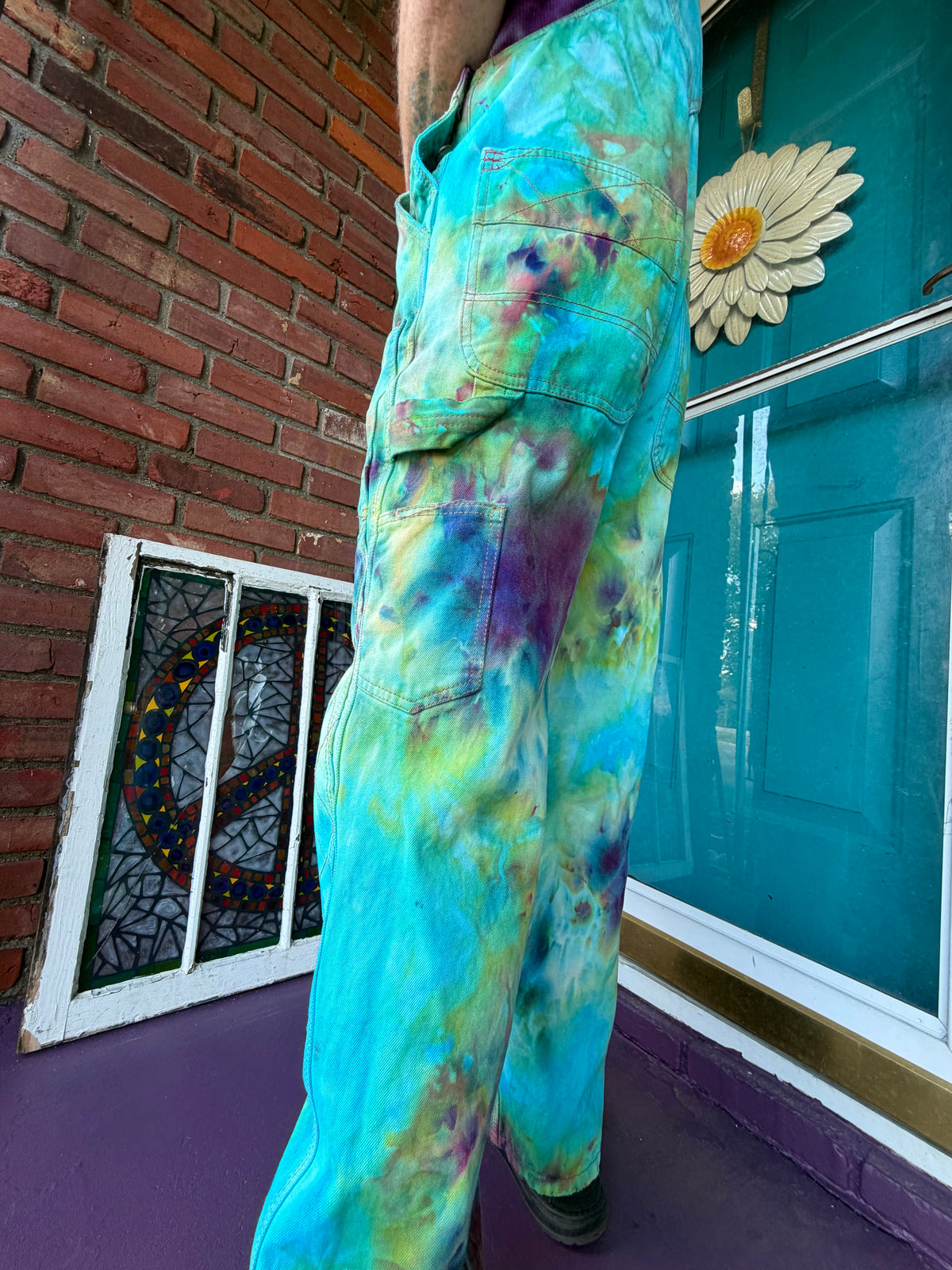 Small Groovy Grunge Overall Bibs – Hand-Dyed BDG Utility Overalls