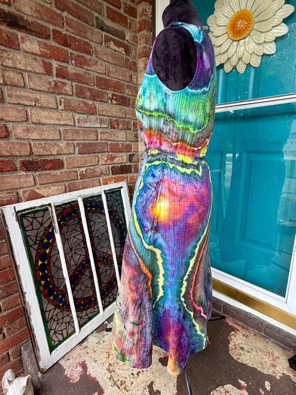 XS (2) Rainbow Thunderstorm Midi Dress